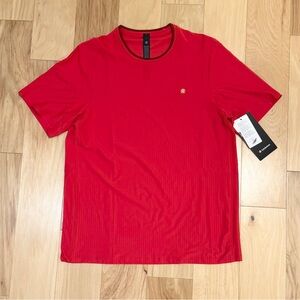 NWT Lululemon Men’s UV-Protective Striped Mesh Tennis T-Shirt